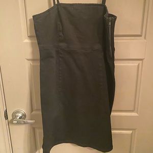Zara Black Strappy Denim Dress Small